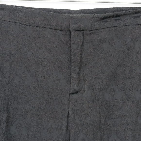 ZARA WOMAN Black Textured Viscose Blend Tapered Zip-Ankle Pants Size M - Picture 6 of 7